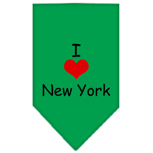 I Heart New York Screen Print Bandana Emerald Green Large